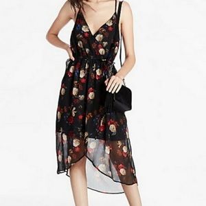 NWT Lucky Brand Black Floral High-Low Dress Medium